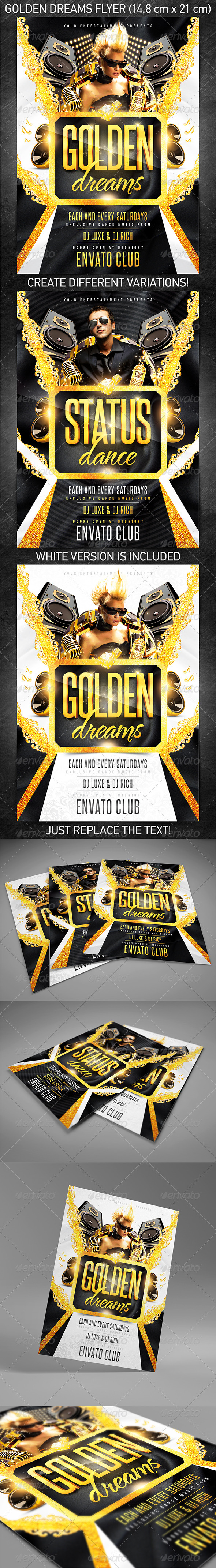 Golden Dreams Party Flyer - Events Flyers