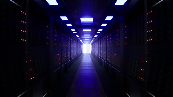 Network And Data Servers Behind Glass Panels In A Server Room Of A Data Center Or Isp 2 alt