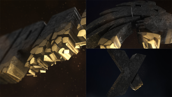 3D Fragments Logo Reveal Logo Stings template preview