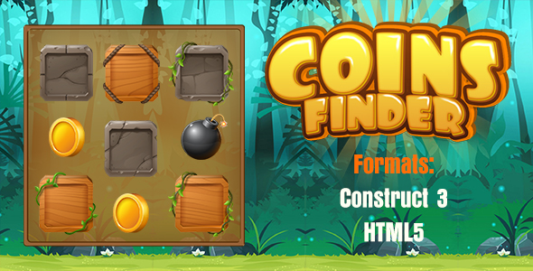 Coins Finder Game (Construct 3 | C3P | HTML5) Endless Game