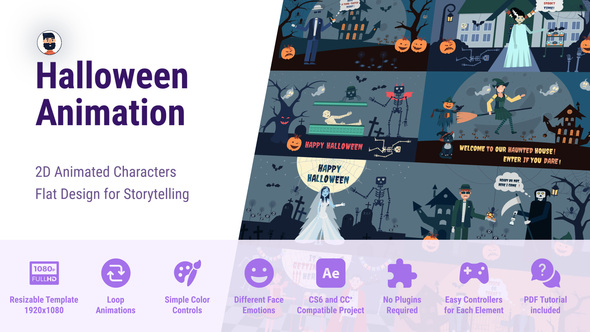 Halloween Character And Background
