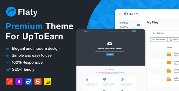 Flaty  Premium Theme For UpToEarn