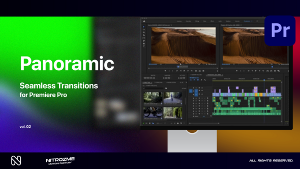 Panoramic Seamless Transitions Vol. 02 for Premiere Pro