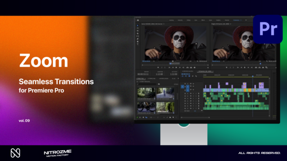 Zoom Seamless Transitions Vol. 09 for Premiere Pro