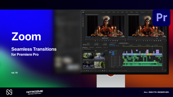 Zoom Seamless Transitions Vol. 10 for Premiere Pro