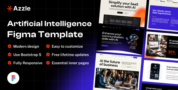Azzle - AI Technology & Startup Business Figma Template