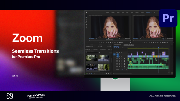 Zoom Seamless Transitions Vol. 12 for Premiere Pro