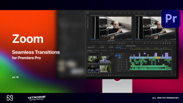 Zoom Seamless Transitions Vol. 16 for Premiere Pro