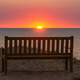 Bench at a Beach and Sunset over the Ocean.  - PhotoDune Item for Sale