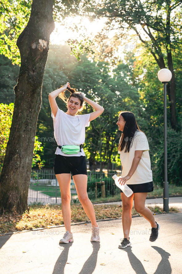 Athletic Woman Runs on the Street during Sunset Stock Image