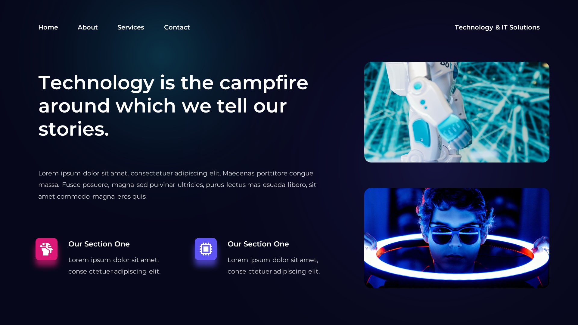 Technology & IT Solutions Powerpoint Template, Presentation Templates