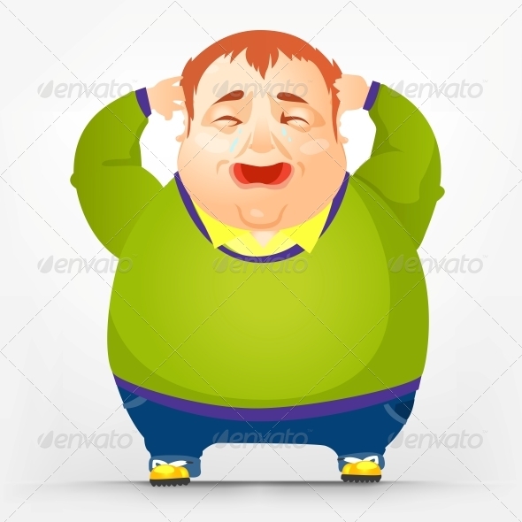 Cheerful Chubby Man - People Characters