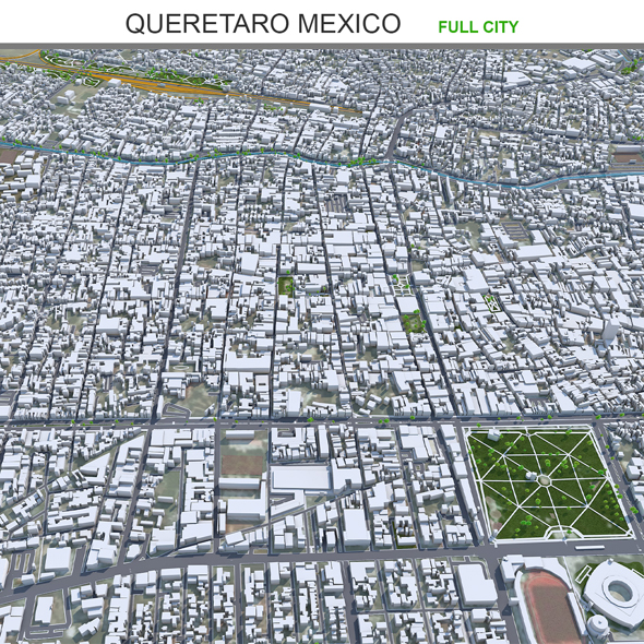 Queretaro city Mexico 3d model 45km