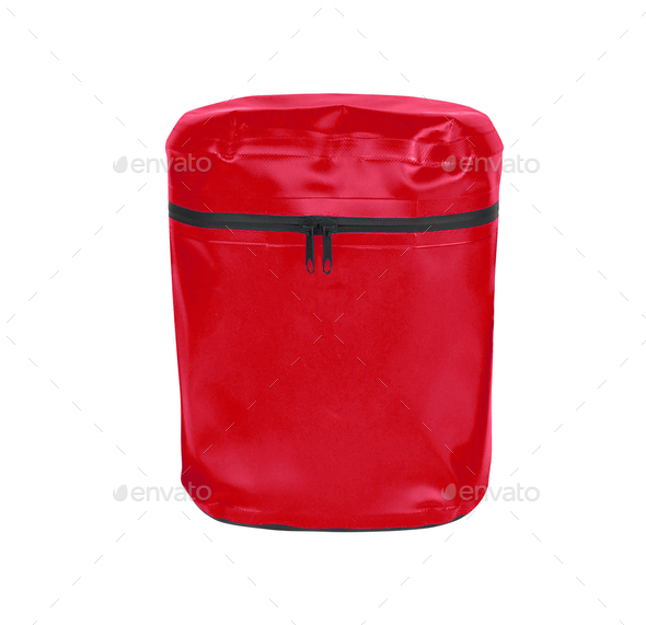 A small red sling bag