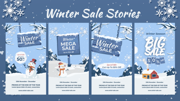 Winter Sale Stories Premiere Pro template preview
