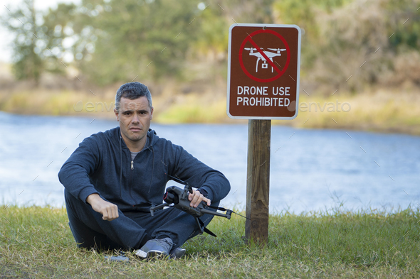 Drone operator is disappointed because he isn\'t allowed to fly his quadcopter