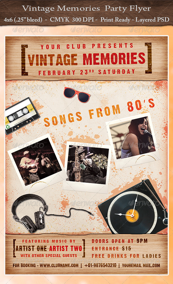 Vintage Memories-Party Flyer - Clubs & Parties Events