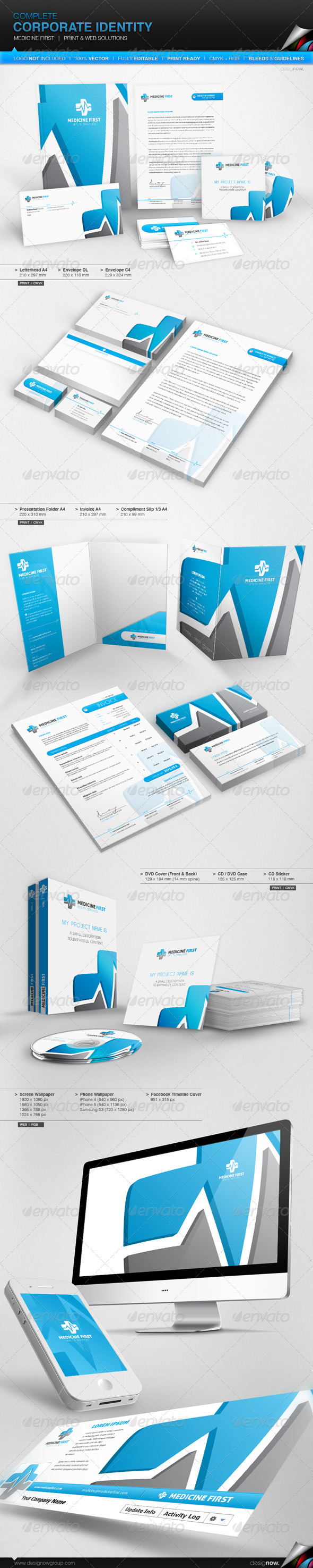 Corporate Identity - Medicine First - Stationery Print Templates