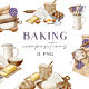 Watercolor Baking Compositions Clipart