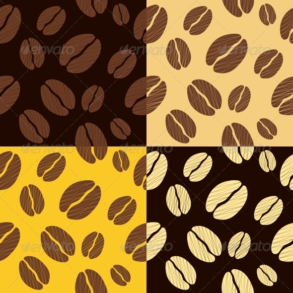 Coffee Beans Seamless Pattern Background - Patterns Decorative