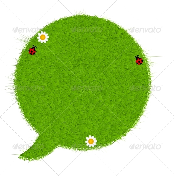 Fresh Green Grass Speech Bubble - Miscellaneous Conceptual