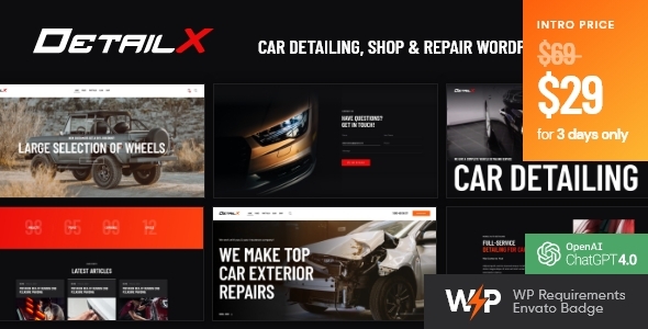 DetailX – Car Detailing, Shop & Repair WordPress Theme