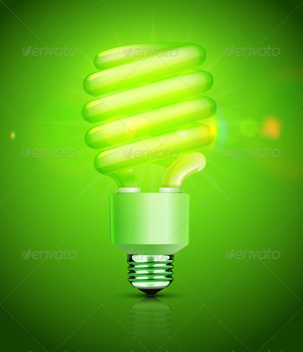 Energy Saving Fluorescent Lightbulb - Technology Conceptual
