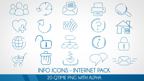 Info Icons 20 Videos Elements - Internet Pack