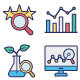 Explore And Analysis Vector icons set