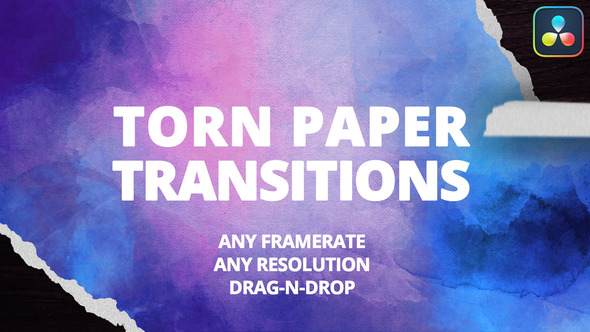Torn Paper Transitions for DaVinci Resolve