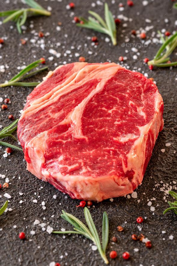 Uncooked rib eye steak Stock Photo by Alex9500 PhotoDune