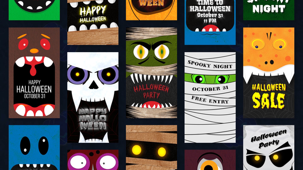 Halloween Monster Card Stories