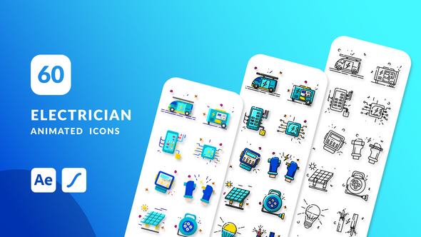 Electrician Animated Icons | After Effects