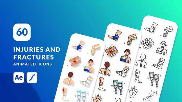 Injuries and Fractures Animated Icons | After Effects