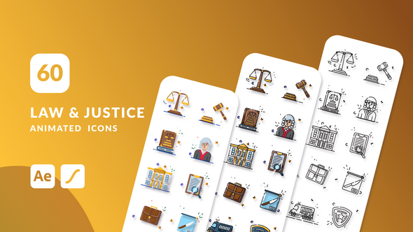 Law and Justice Animated Icons | After Effects