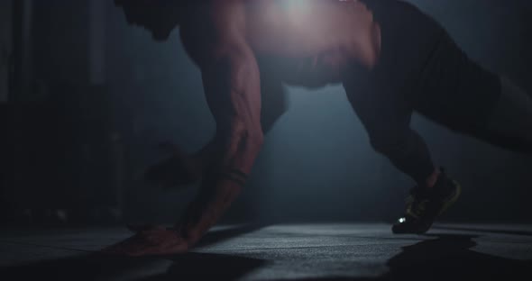 Athletic Guy with a Strong Body Doing Hard Push alt