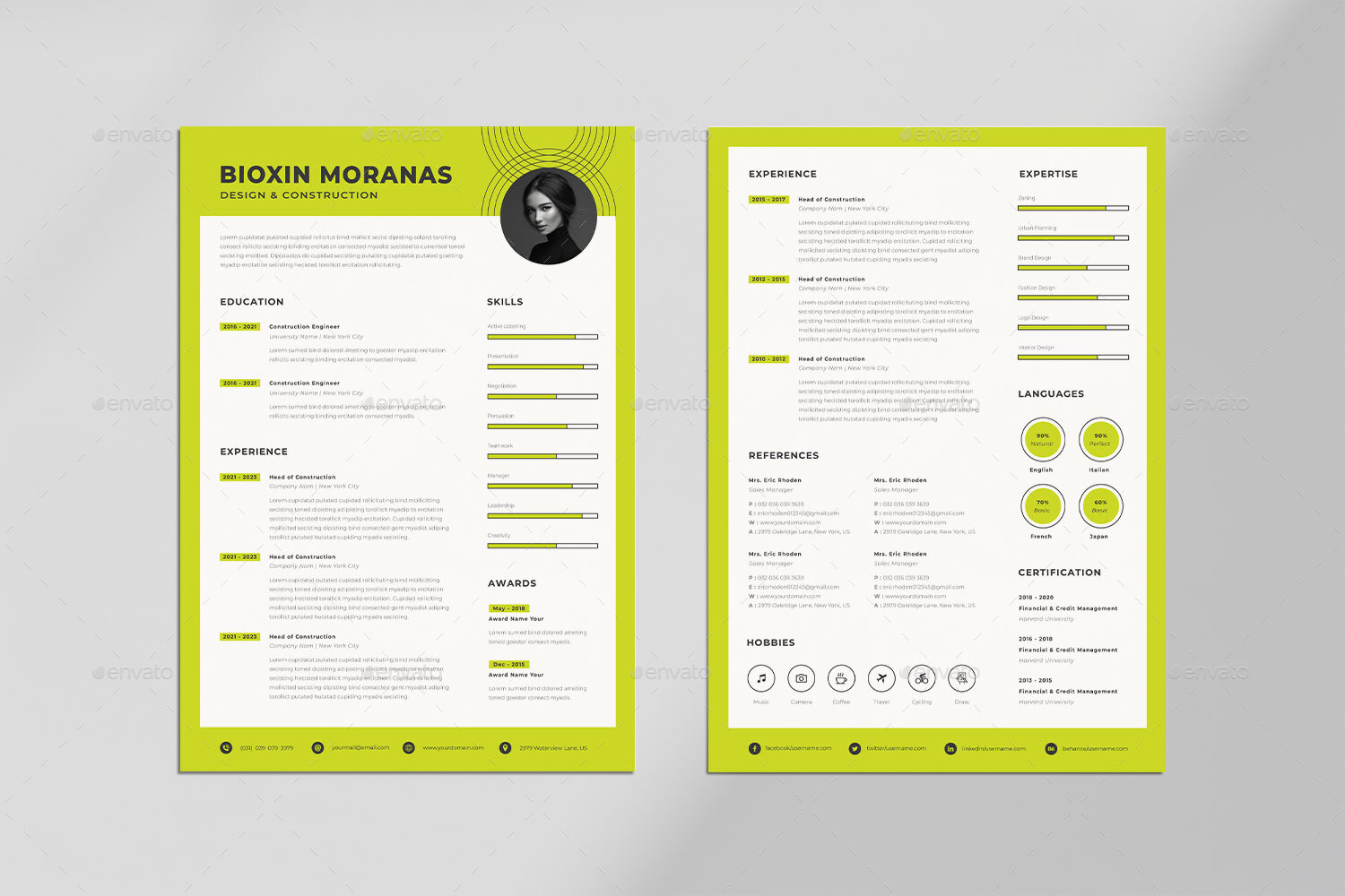 Resume Word Template, Print Templates | GraphicRiver