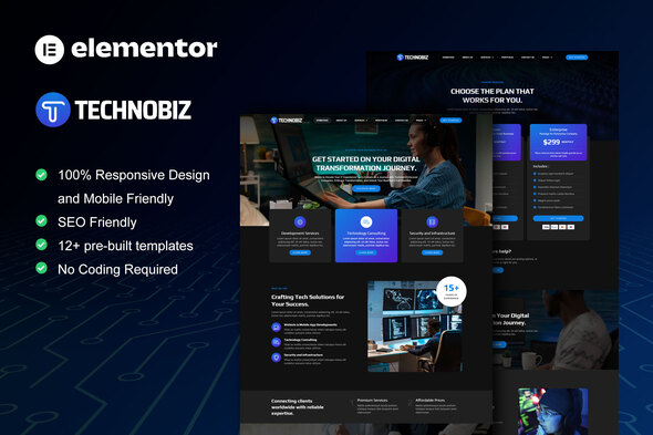 TechnoBiz - IT Solutions & Services Elementor Pro Template Kit