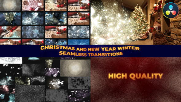 Christmas And New Year Winter Seamless Transitions for DaVinci Resolve