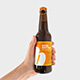 Hand Holding Amber Glass Beer Bottle Mockup Set