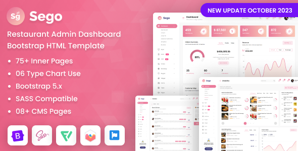 Sego - Restaurant Admin Dashboard Bootstrap HTML Template