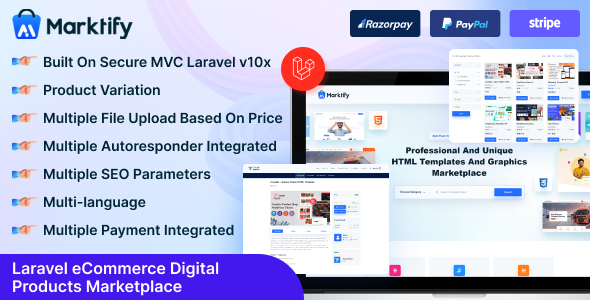 Marktify  Laravel eCommerce Digital Product Marketplace