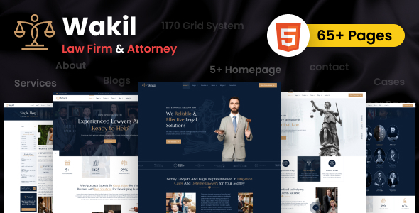 Multipurpose Lawyer & Attorney HTML Template - Wakil Law Firm Theme