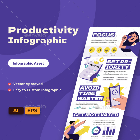 Productivity Infographic Asset Illustrator
