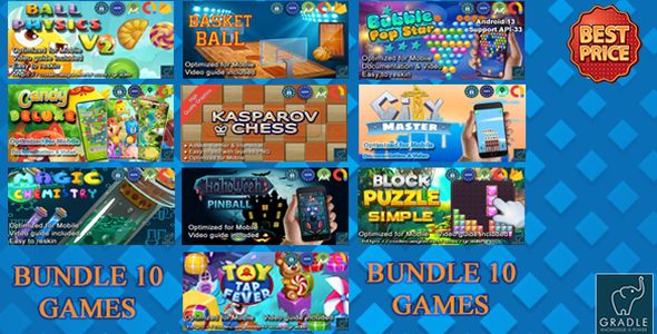 Bundle 10 games (Admob + GDPR + Android Studio)