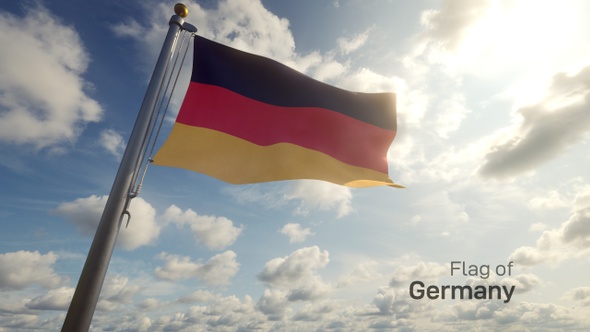 Germany Flag on a Flagpole alt