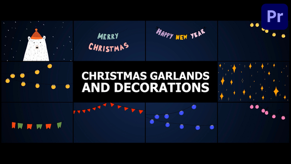 Christmas Garlands and Decorations | Premiere Pro MOGRT