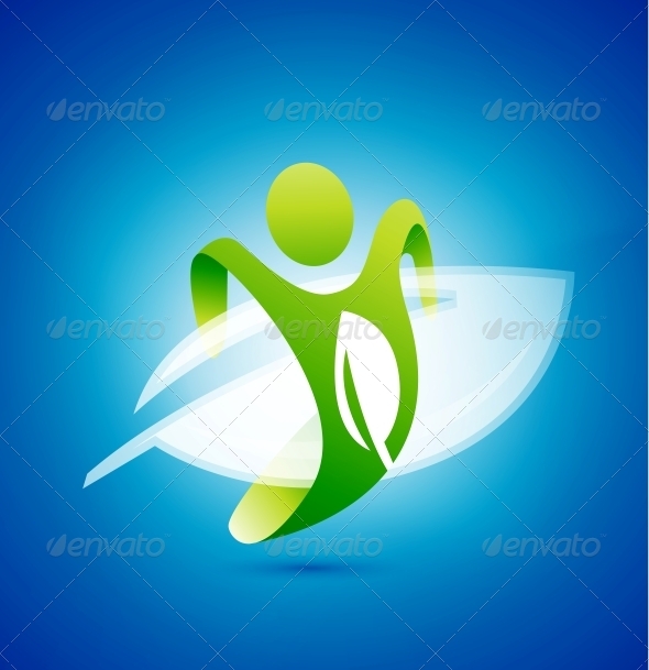 Ecology Man Symbol. Environmental Concept - Organic Objects Objects