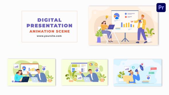 Best Digital Presentation Flat Character Animation Scene