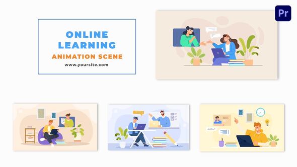 Vector Interactive Remote Learning Animation Scene